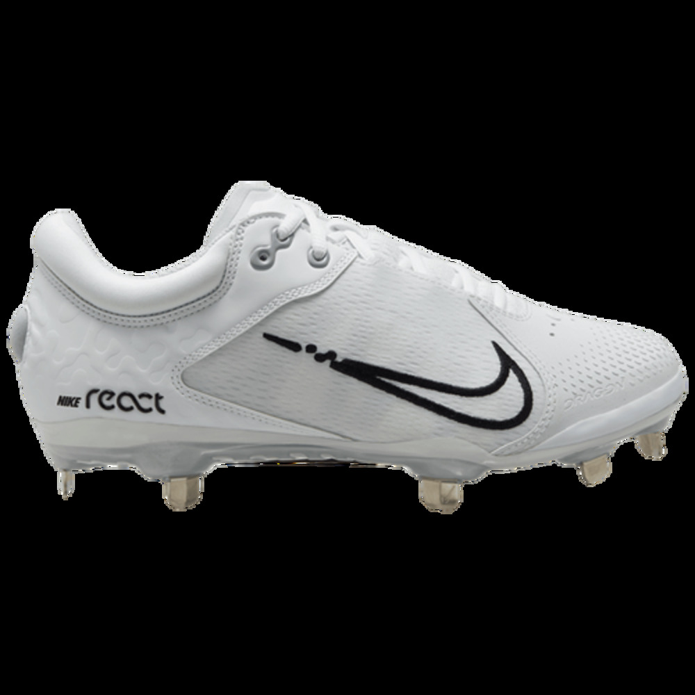 USED Nike Women's Hyperdiamond Elite Softball Cleats,White/Platinum/Grey/Black-7
